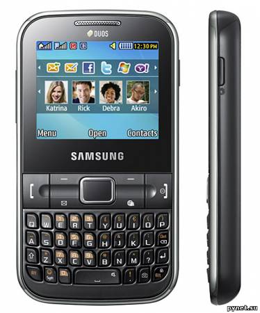 Samsung Ch@t 322 - телефона на 2 SIM-карты и с QWERTY клавиатурой. Изображение 1