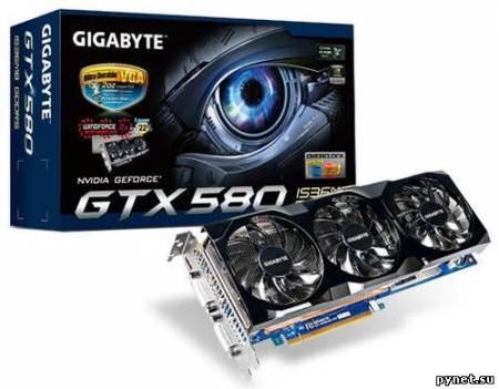 Видеокарты Gigabyte GeForce GTX 580/570 с кулером WindForce 3X. Изображение 1