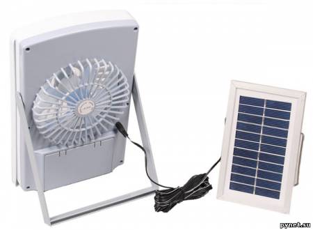 Solar Fan with LED - вентилятор на солнечных батарейках. Изображение 1