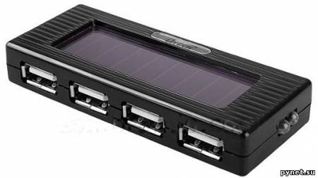 Портативный USB-хаб заряжает 4 устройства от солнечной батареи
